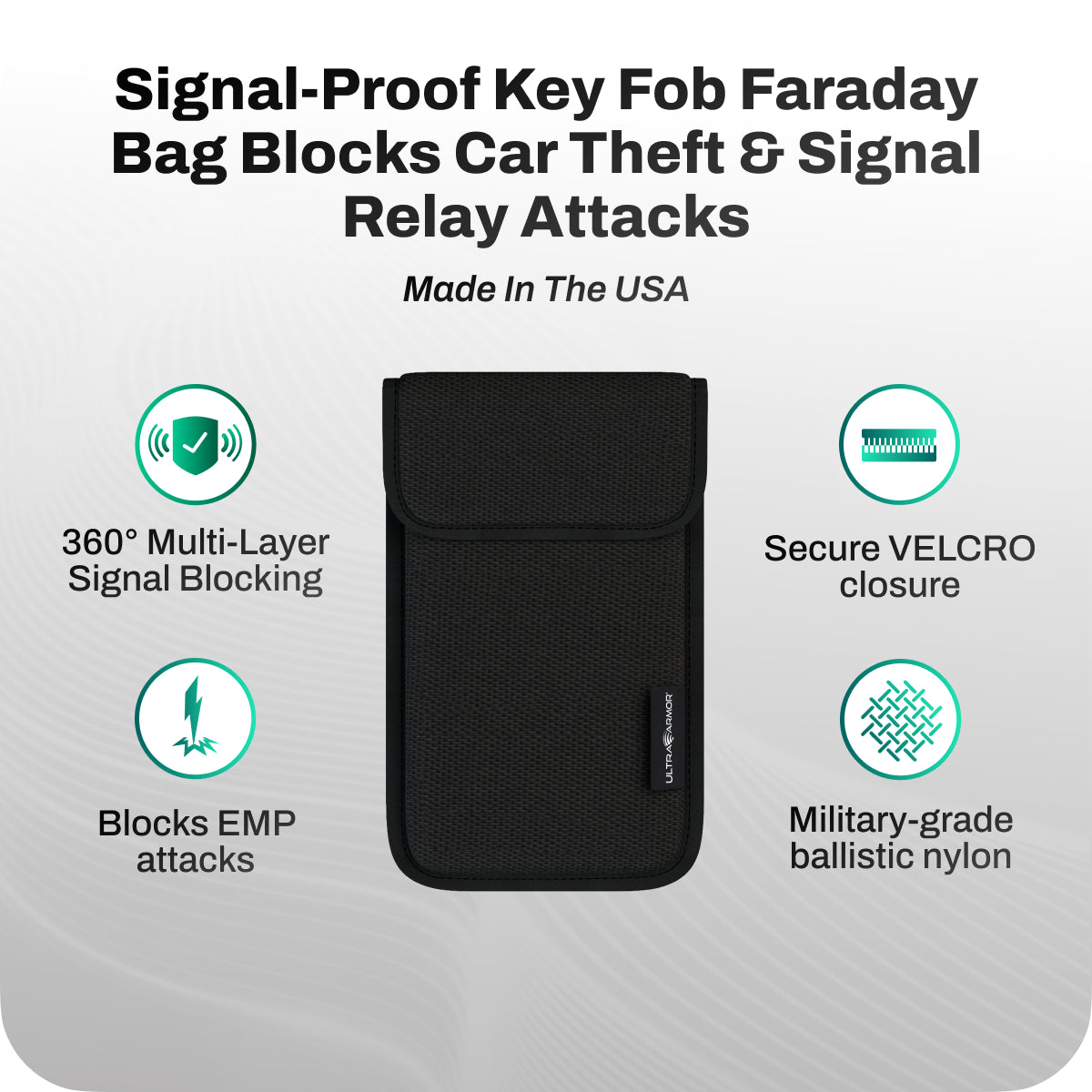 Ultra Armor Faraday Key Fob Pouch Black